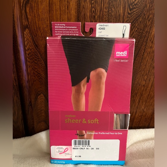 Mediven Sheer & Soft Calf, Closed Toe, Natural Mild Medical Compression Hose,new - Picture 2 of 7